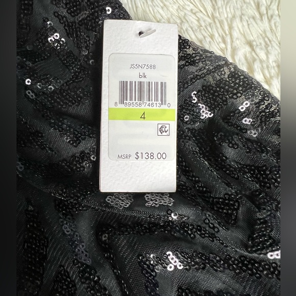 New Jessica Simpson black sequin cocktail dress size 4 - Picture 9 of 13